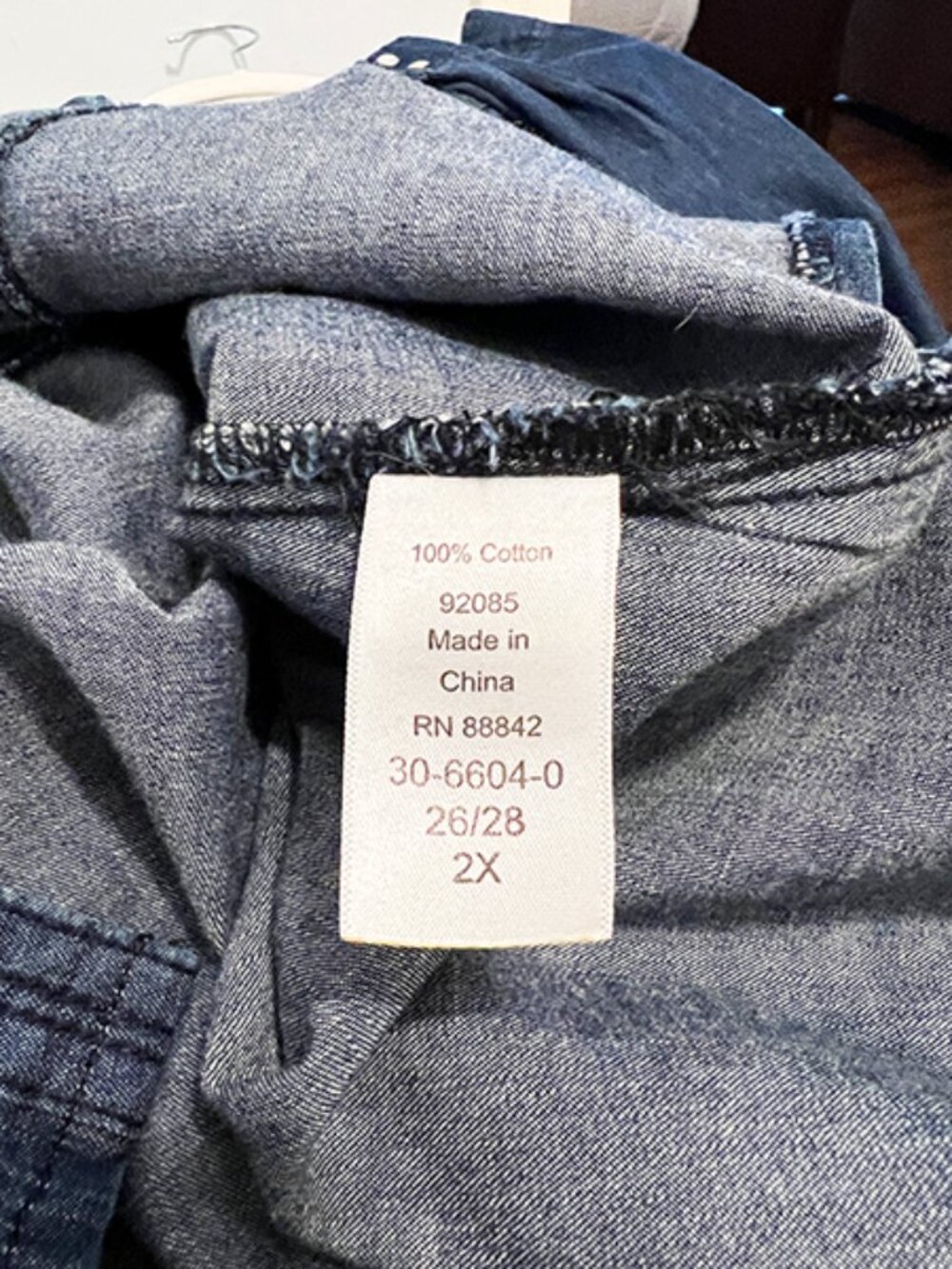 Ellos | Plus Size Blue Denim Tunic Button Front [2X] | NWOT - Picture 8 of 8